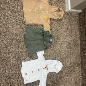 Set of Three Baby Hooded Jackets